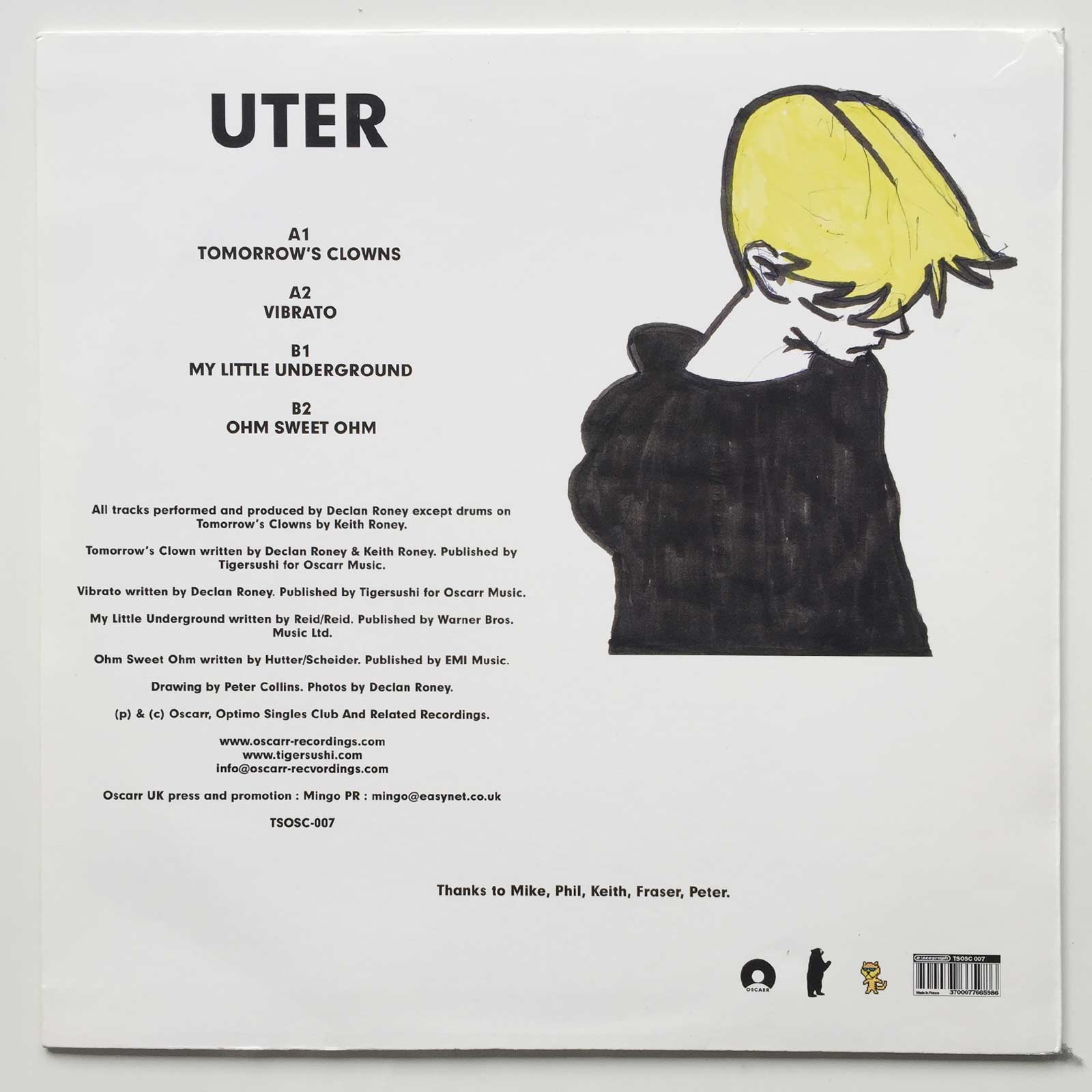 Uter: Tomorrow's Clowns back cover